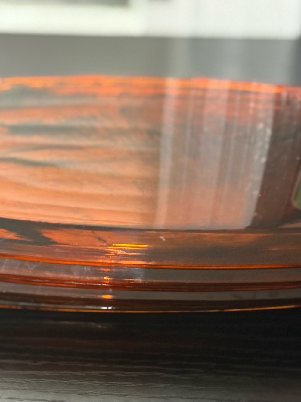 Set of (6) Vintage MCM Marbled Amber Lucite Faux Tortoise Shell Snack Trays - Picture 9 of 9